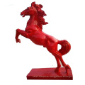 Life size instock Chinese modern outdoor red color horse sculpture for decoration